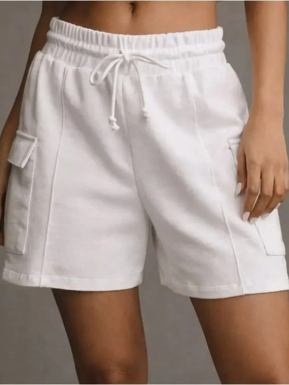 Anthropologie Daily Practice White Cargo Sweat Shorts